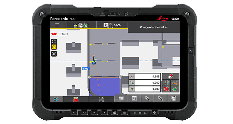 Image3_Reference-Line-on-Building-face-for-embed-installation-Leica-iCON-build